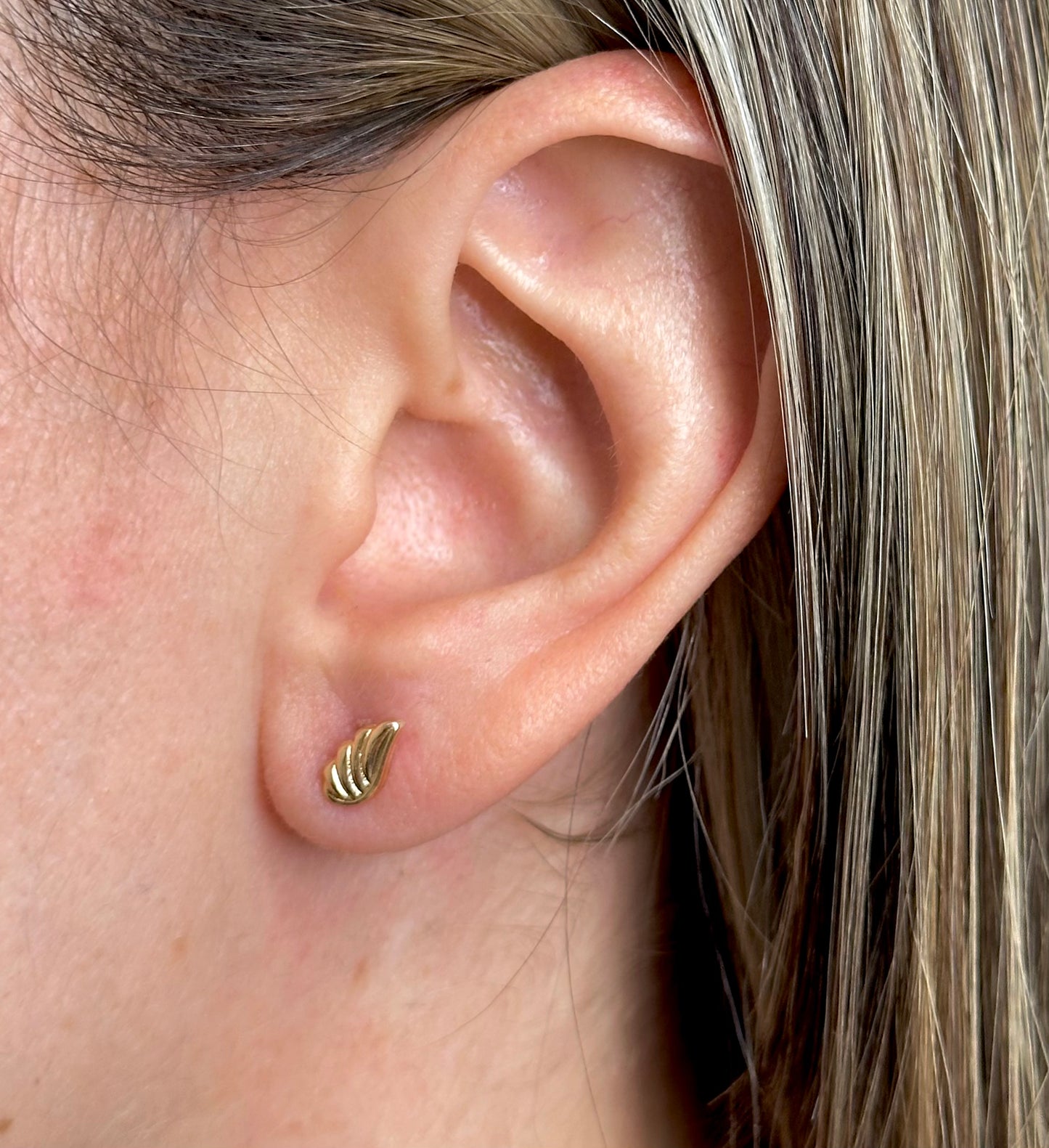 Pendientes Topos Alas de Ángel en Oro 18k