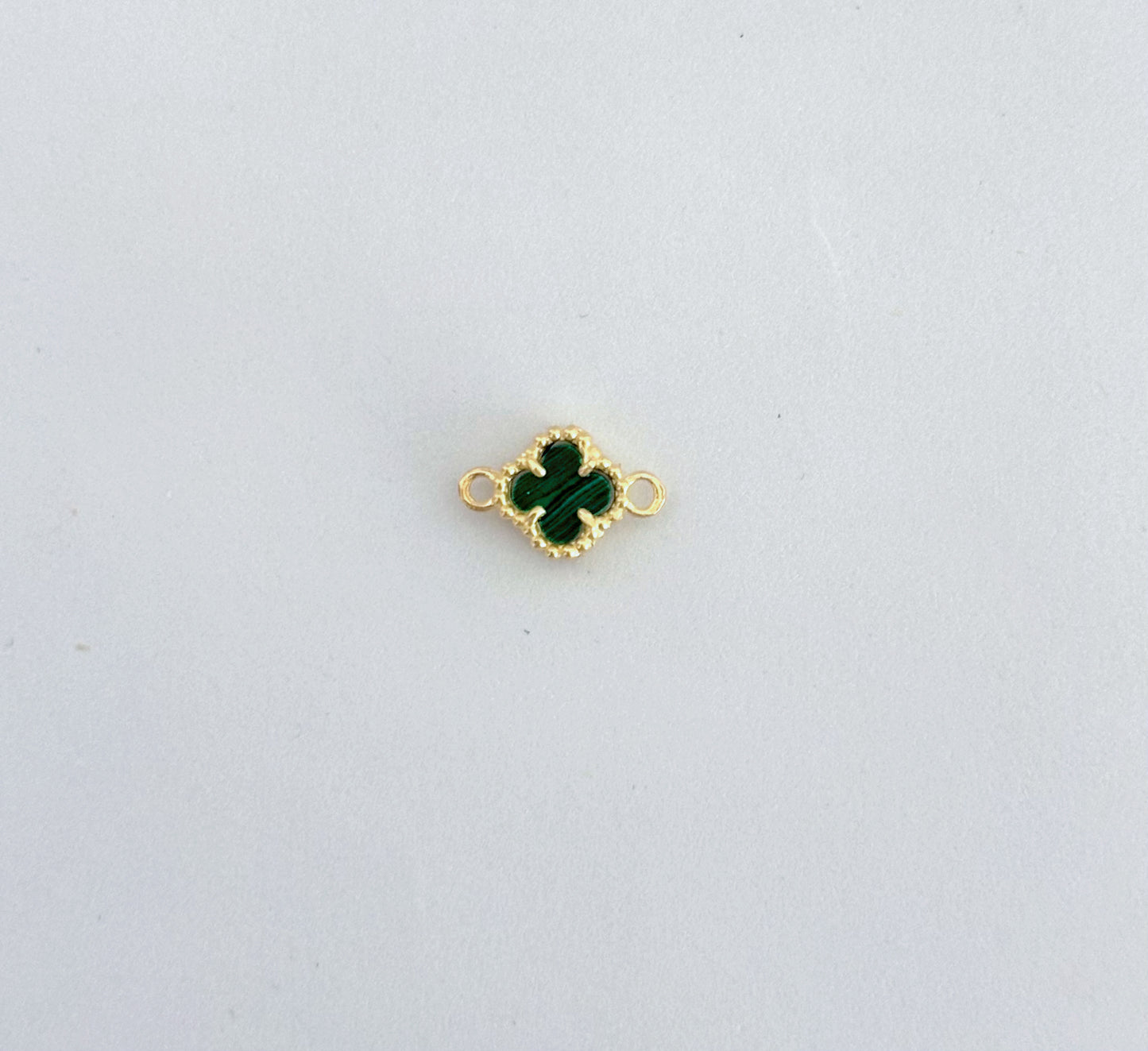 Herraje de Trébol Clov Verde Malaquita en Oro 18k