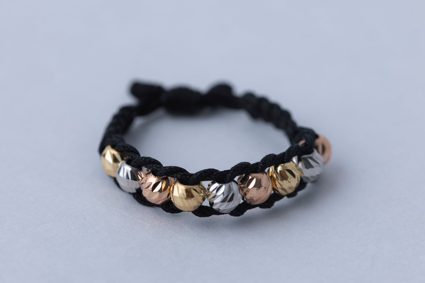 Anillo tejido 3 oros lineal