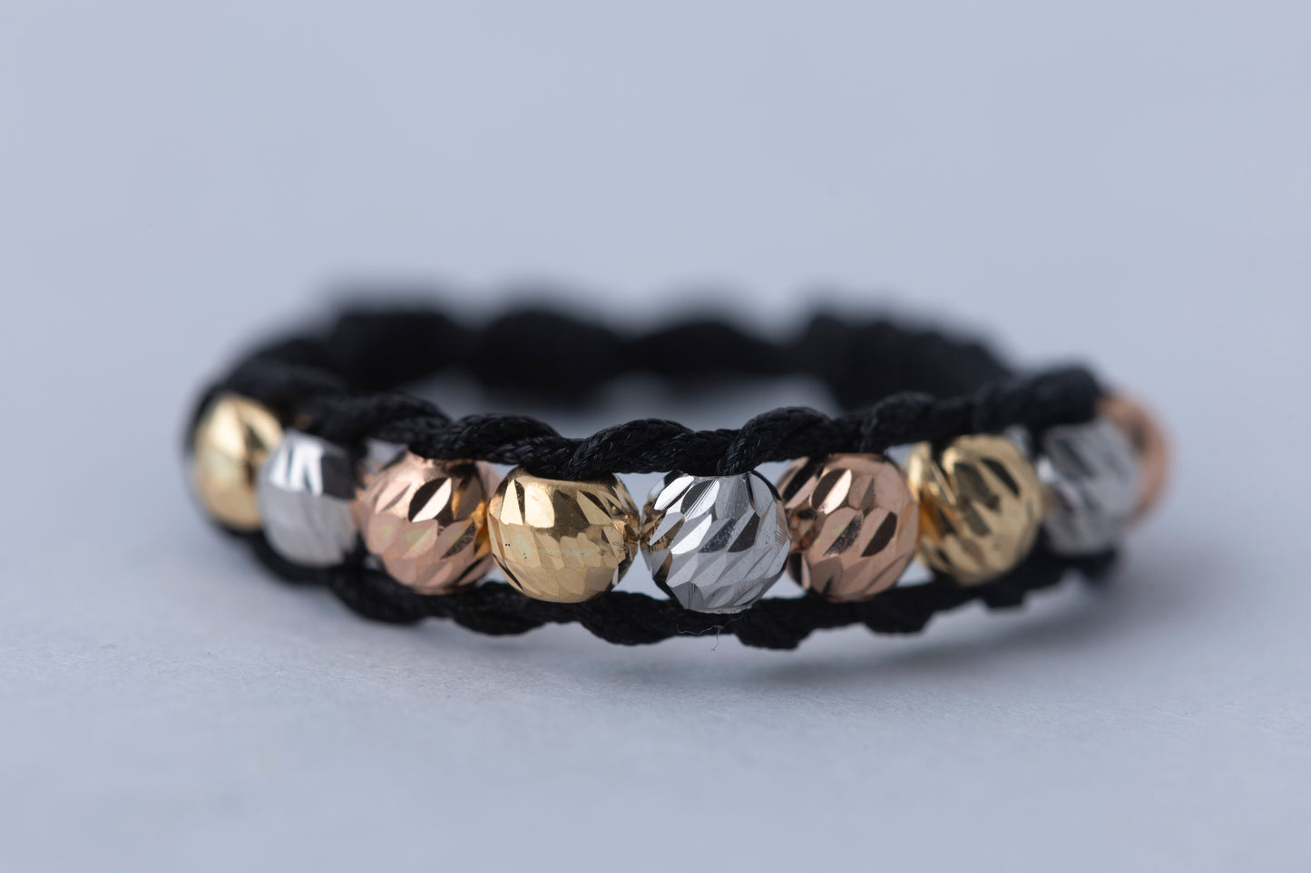 Anillo tejido 3 oros lineal