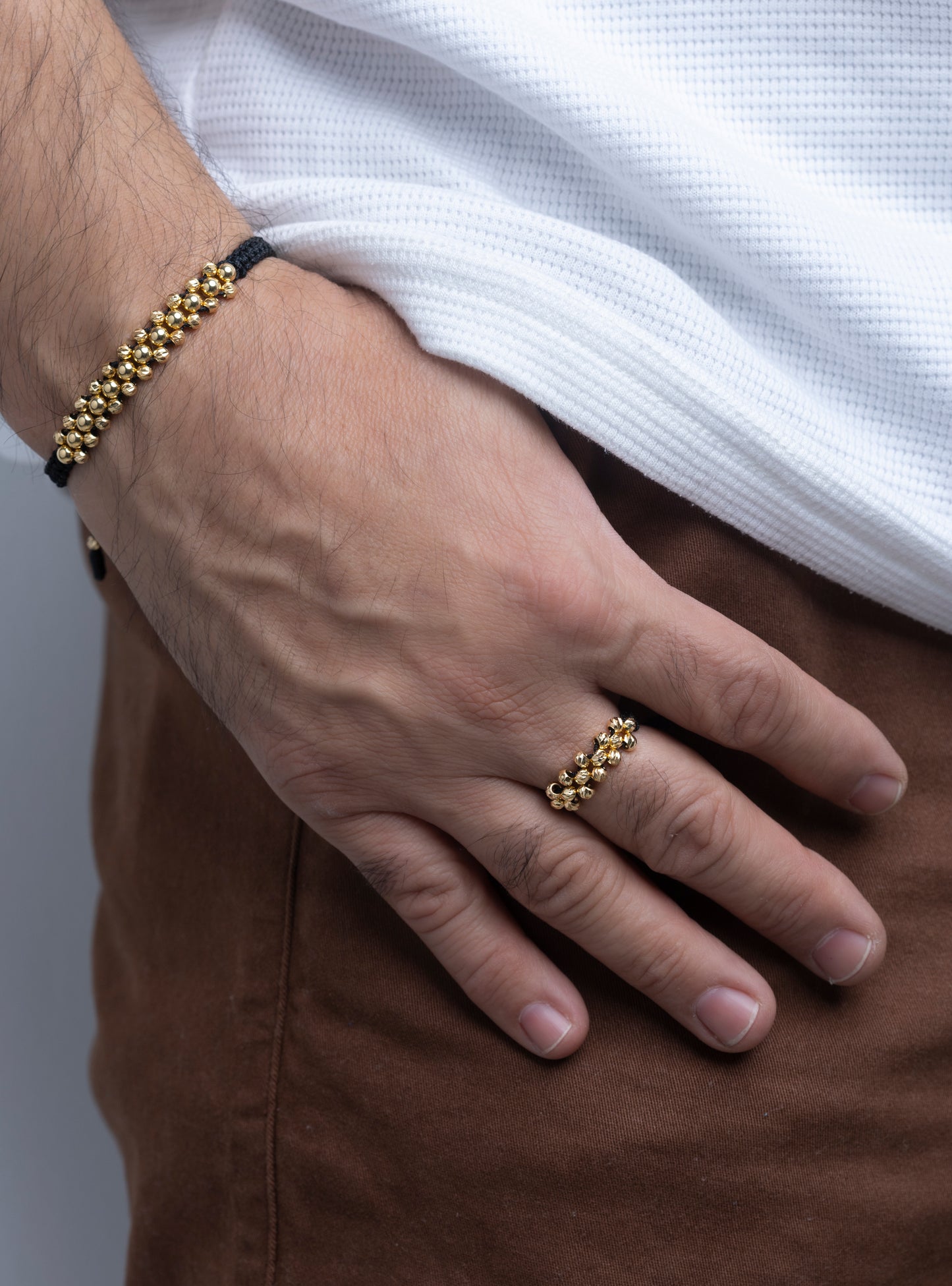Anillo Tres Carriles en Oro 18k