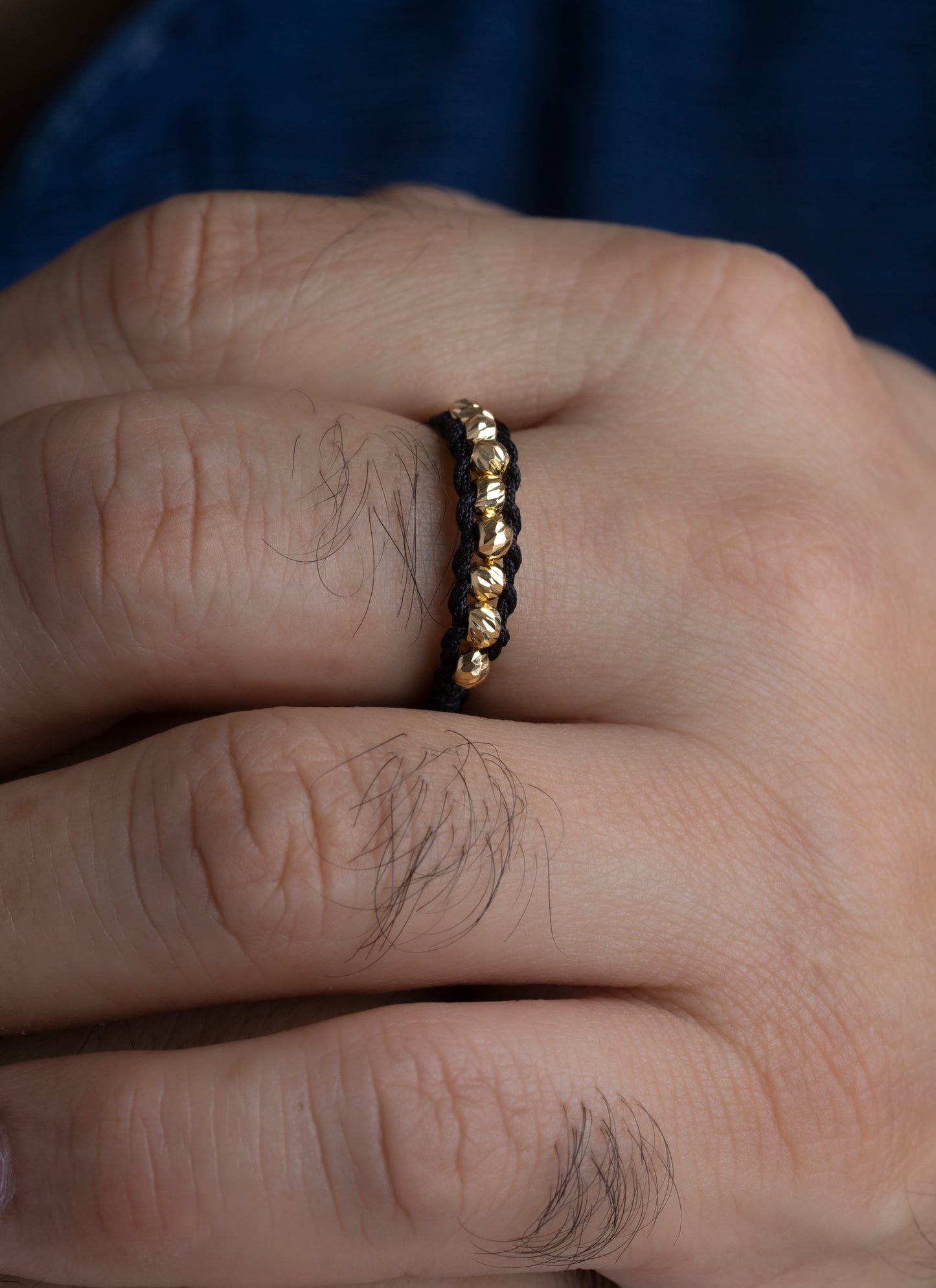 Anillo tejido real en Oro 18k
