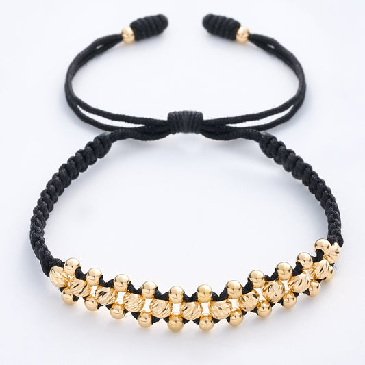 Pulso Tejido Tres Carriles Tres Oros en 18k