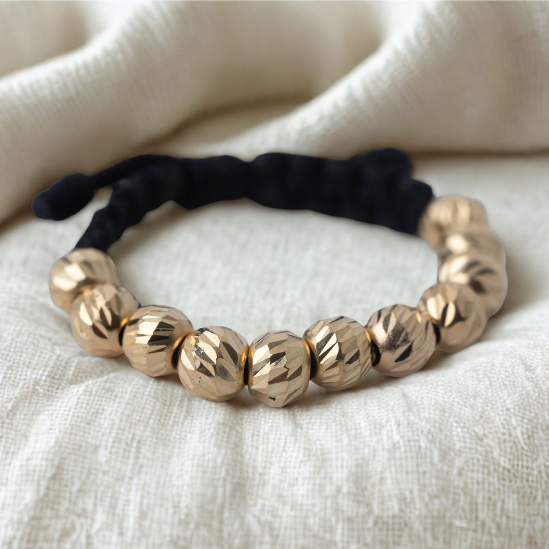 Anillo tejido balin seguido en Oro 18k