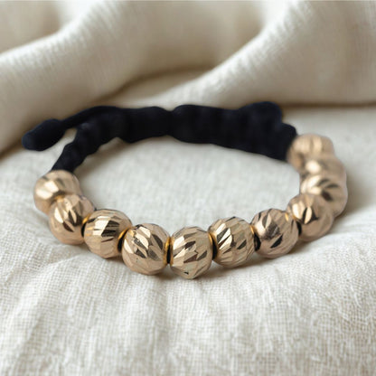 Anillo tejido balin seguido en Oro 18k