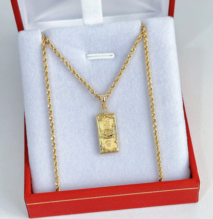 Set Cadena Lazo y Dije Dólar