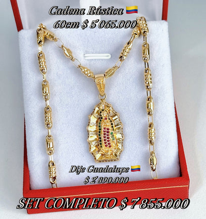 Set Cadena Rústica y Dije Guadalupe