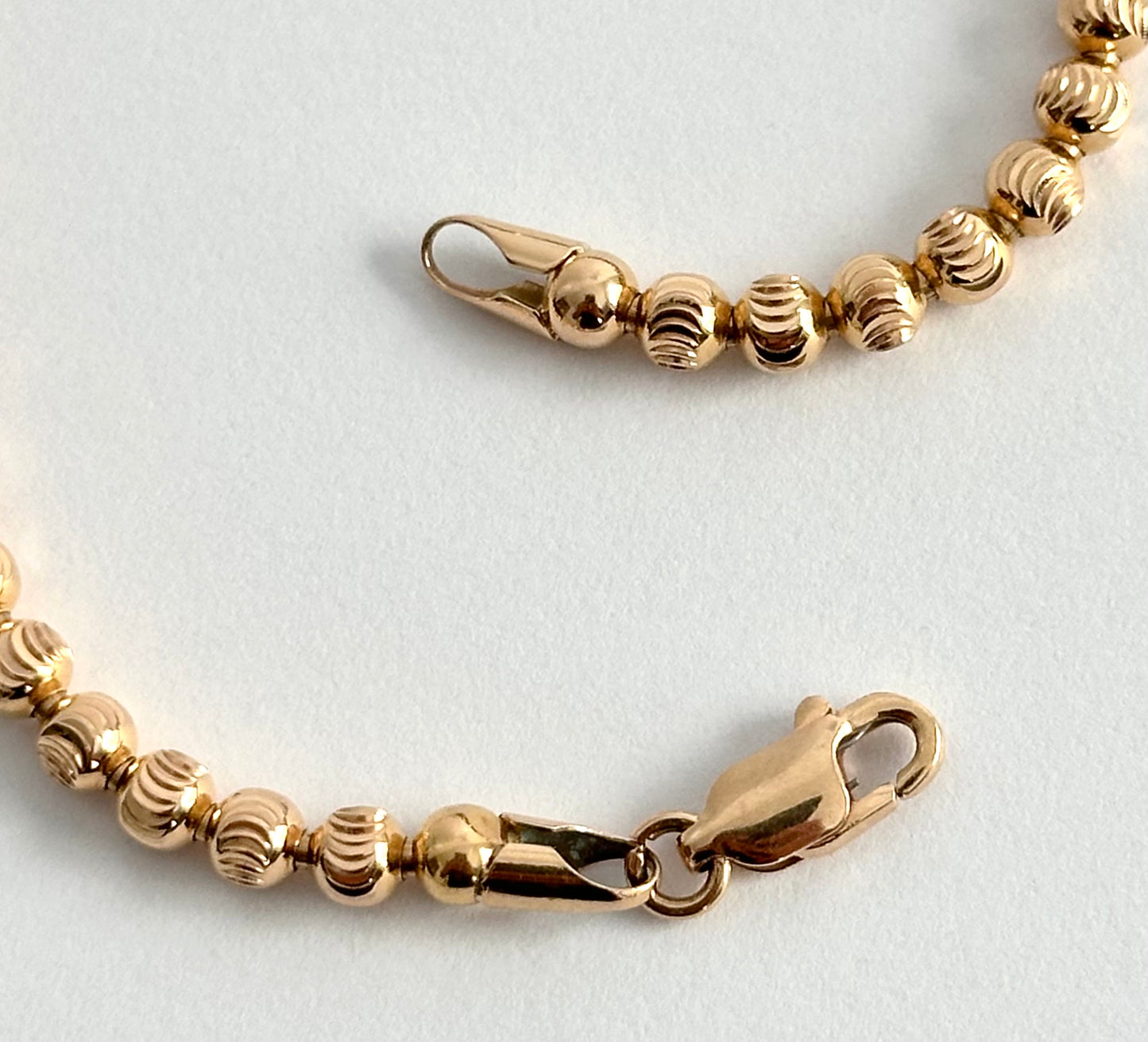 Pulsera Balines Diamantados en Oro 18k