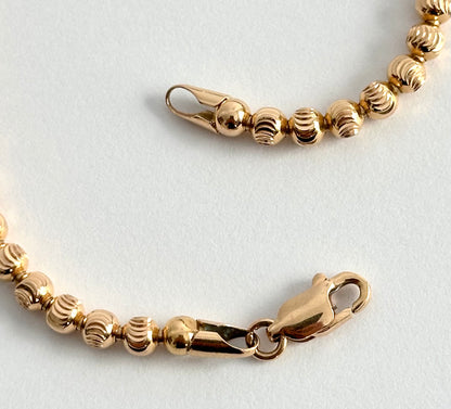 Pulsera Balines Diamantados en Oro 18k
