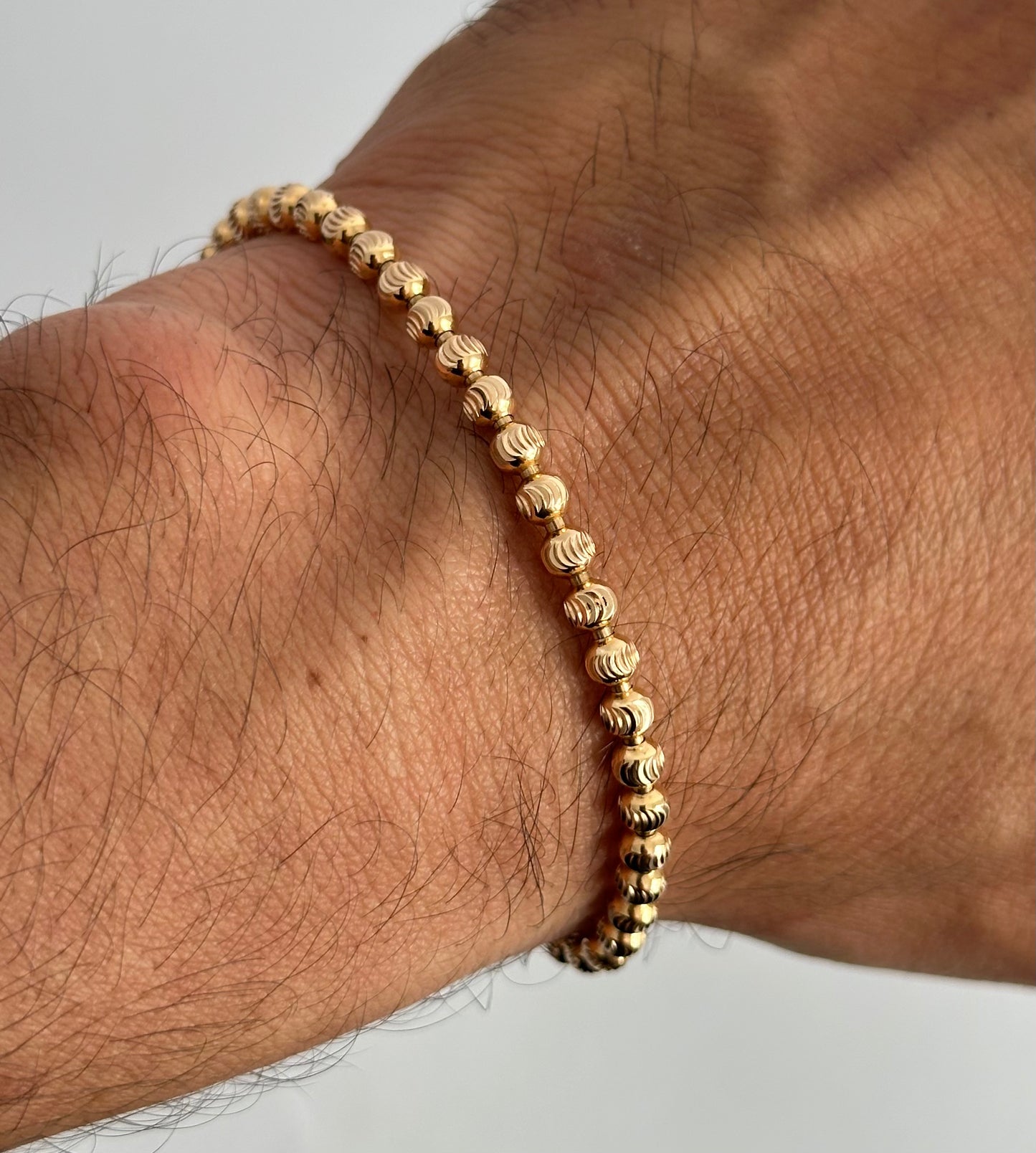 Pulsera Balines Diamantados en Oro 18k