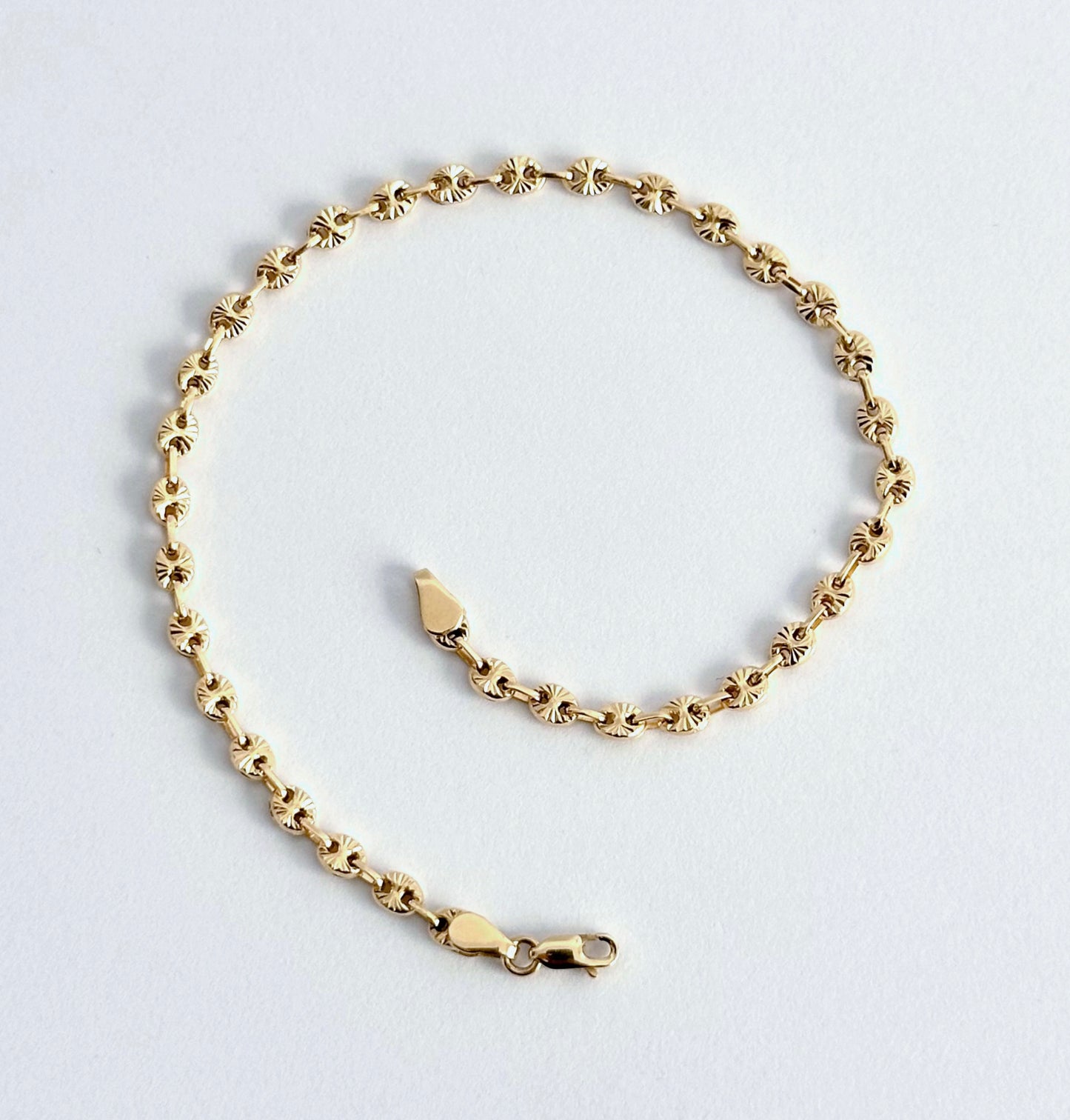 Pulsera Eslabones Diamantados en Oro 18k