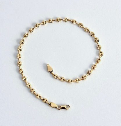 Pulsera Eslabones Diamantados en Oro 18k