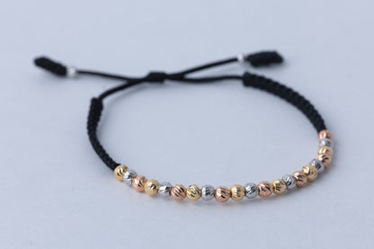 Pulso Tejido Tres Oros Balin seguido Oro 18k