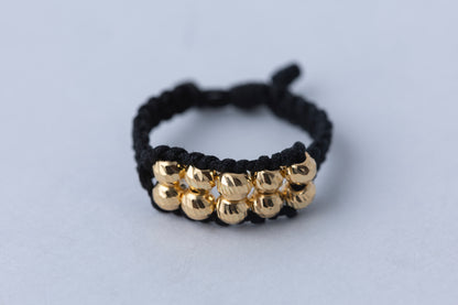 Anillo Tejido Doble Línea Oro 18k