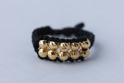 Anillo Tejido Doble Línea Oro 18k