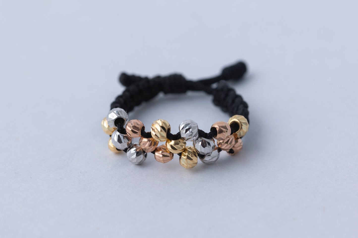 Anillo tres carriles 3 oros 18k
