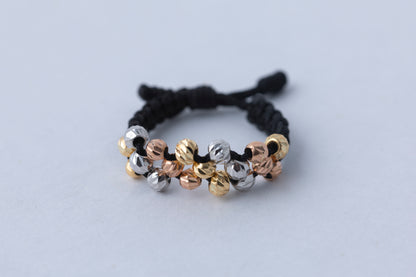 Anillo tres carriles 3 oros 18k