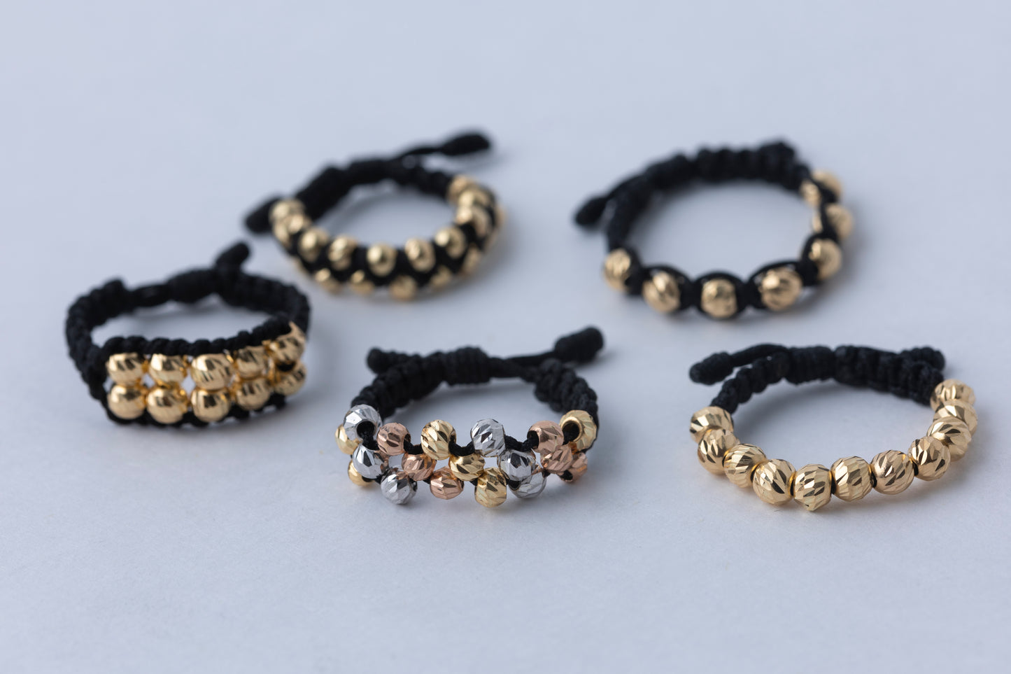 Anillo tres carriles 3 oros 18k