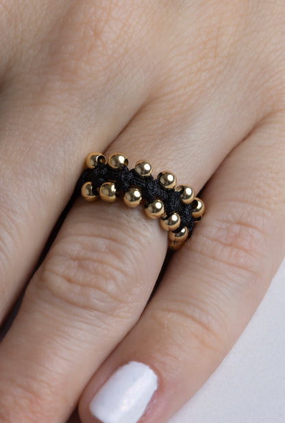 Anillo dos carriles en Oro 18k