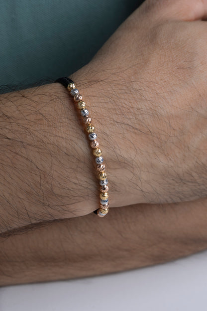 Pulso Tejido Tres Oros Balin seguido Oro 18k