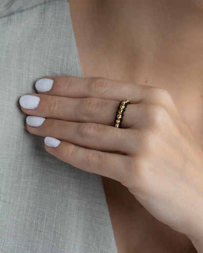 Anillo tejido real en Oro 18k