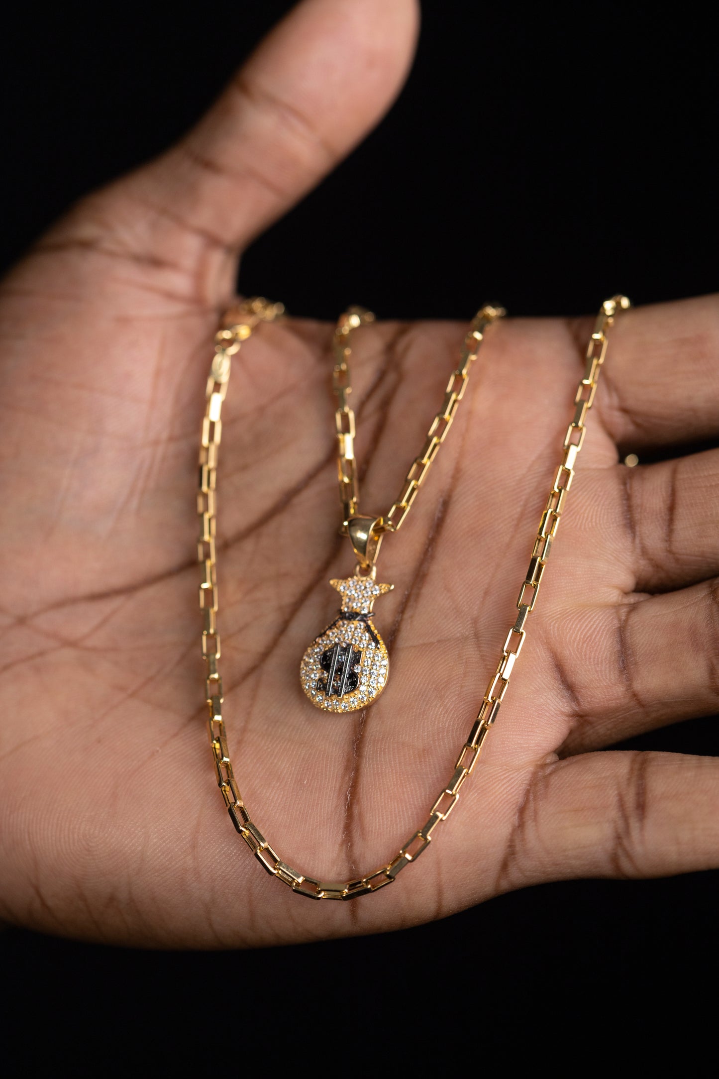 Set completo Cadena + Bolsa de Dinero en 18K